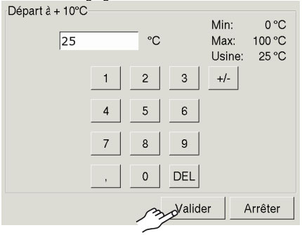 Ouverture écran réglage