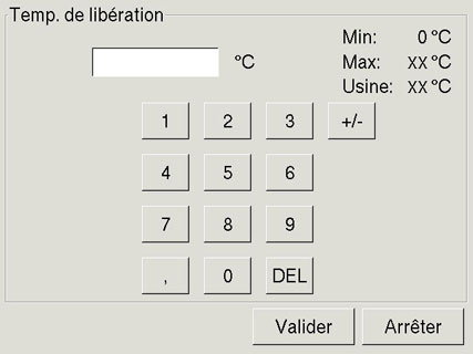 Ouverture écran réglage